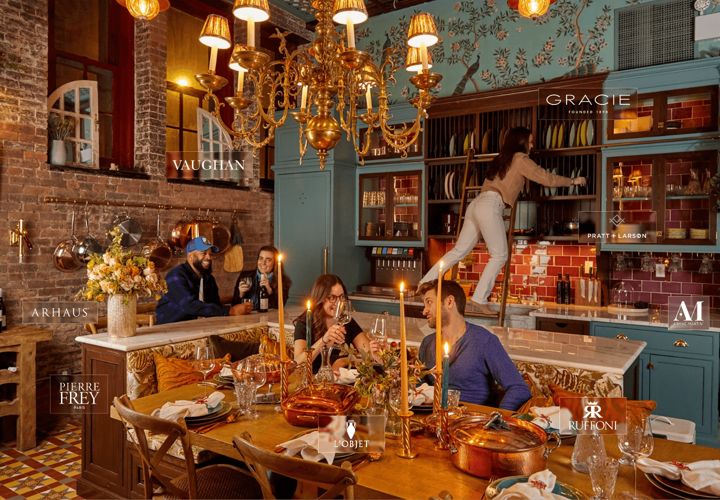 The Maxwell interior staged with design partner pieces.