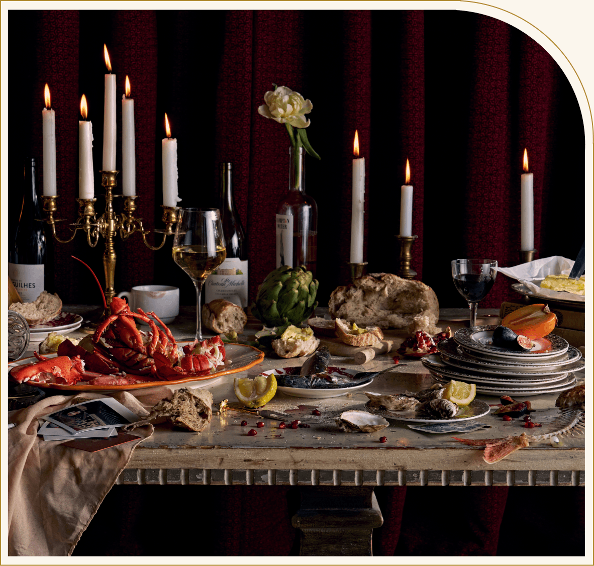 A Maxwell Maison still life photoshoot with tableware.